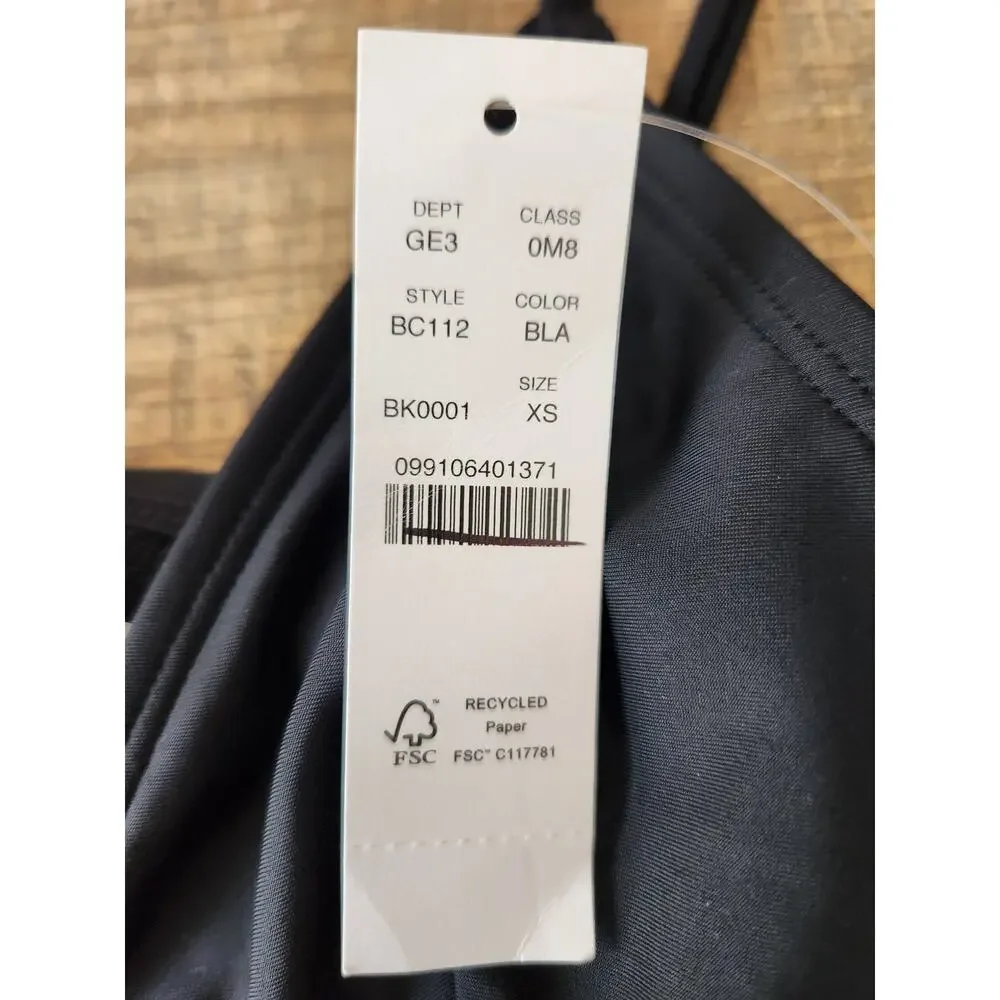 NWT J. Crew French Bikini Top Black XS